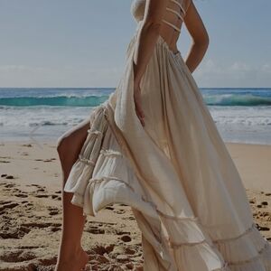 Elegant Cream High Low Dress